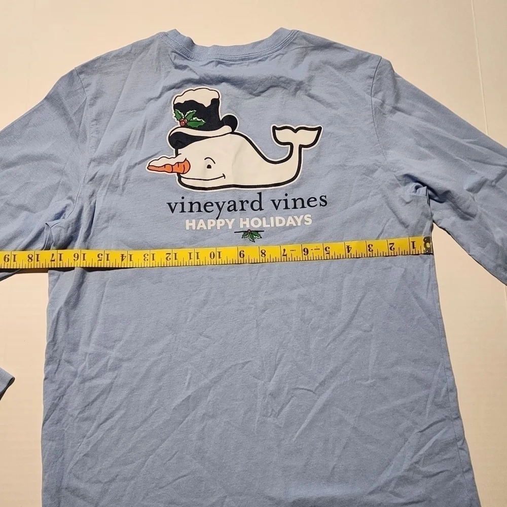 Vineyard Vines Size L / 16  long sleeve shirt Happy Holidays Christmas